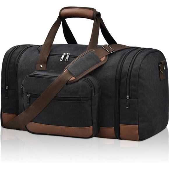 Duffle Bag for Travel Canvas Travel Duffel Bags Overnight Weekend Gym Carry On